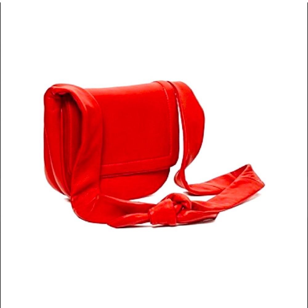 TOPSHOP Red Leather Crossbody Bag
